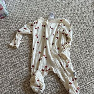 Charming Cherry Print Kids Footie